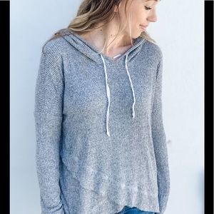 Anthropologie Lazy Sundays Knit Hoodie Grey